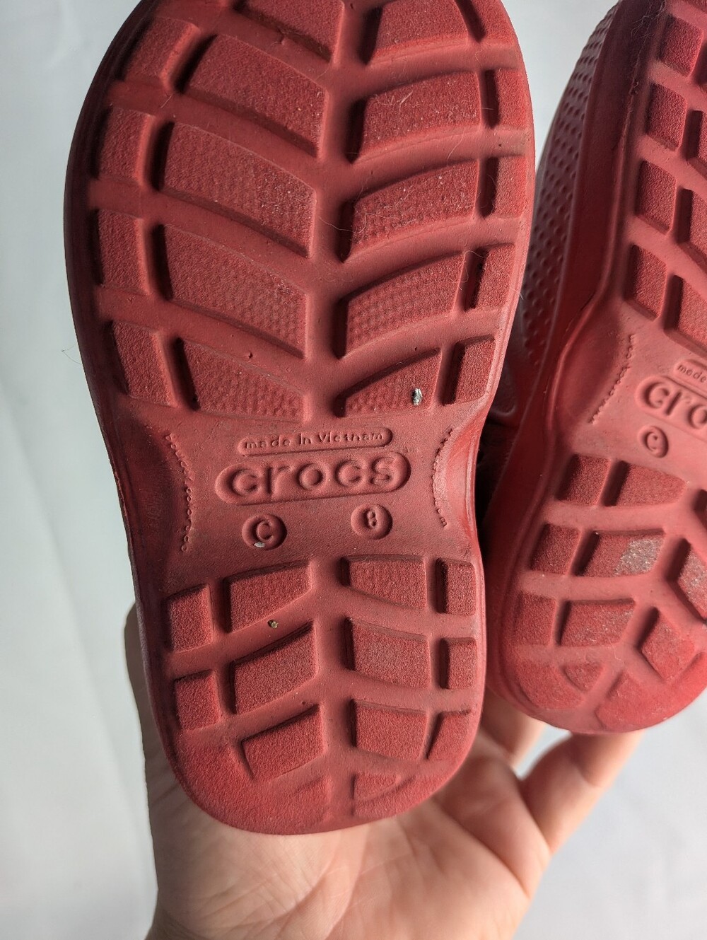 CROCS Kid Rain Boots Size 8 Red Color Waterproof Rubber Unisex - Picture 6 of 6